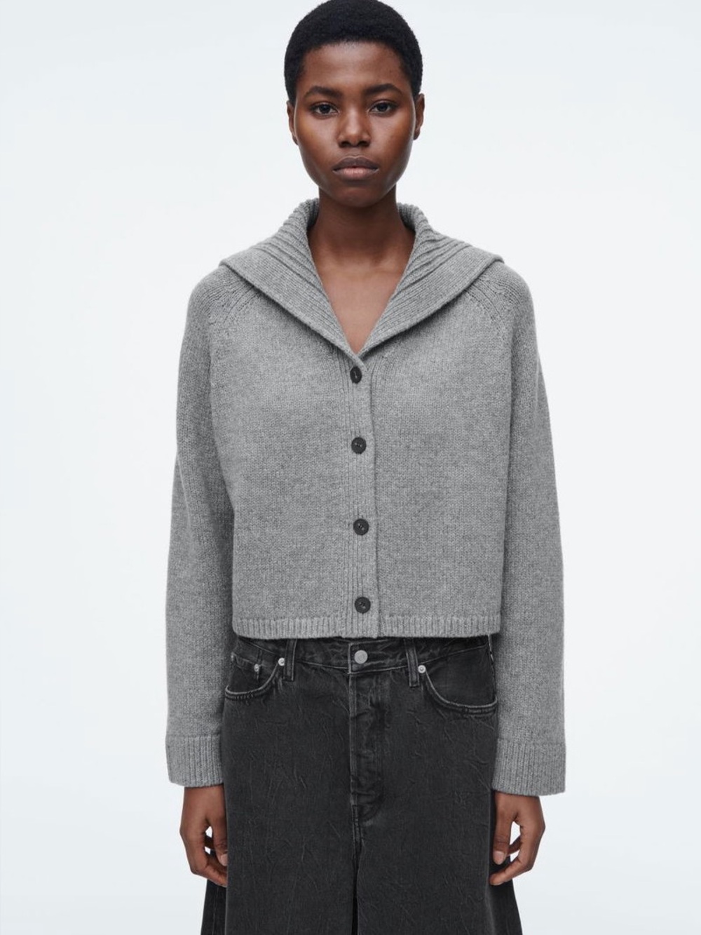 COS SAILOR-COLLAR WOOL CARDIGAN